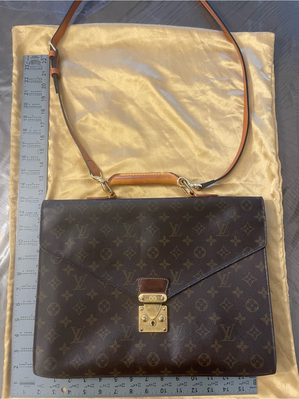 Louis Vuitton Monogram Canvas Brown and Tan Briefcase Vintage